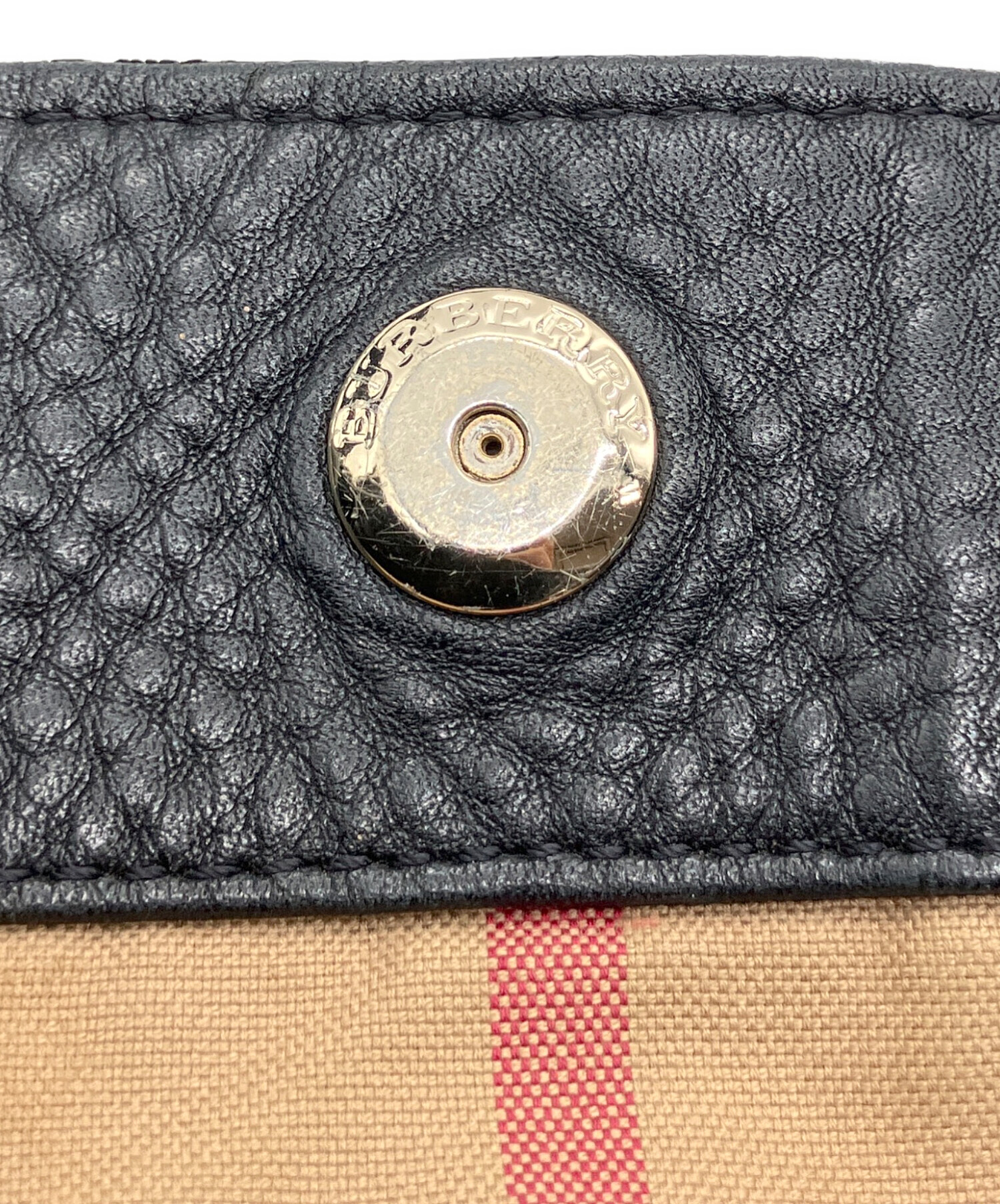 中古・古着通販】BURBERRY (バーバリー) レザートートバッグ ブラック