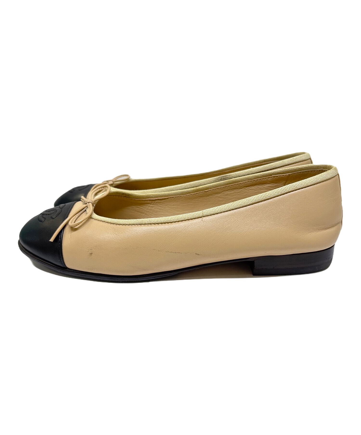未使用 CHANEL バレリーナ BALLERINA 37 ゴールド ココマーク 中古・古着通販】CHANEL (シャネル) バレリーナ ココマーク リボン