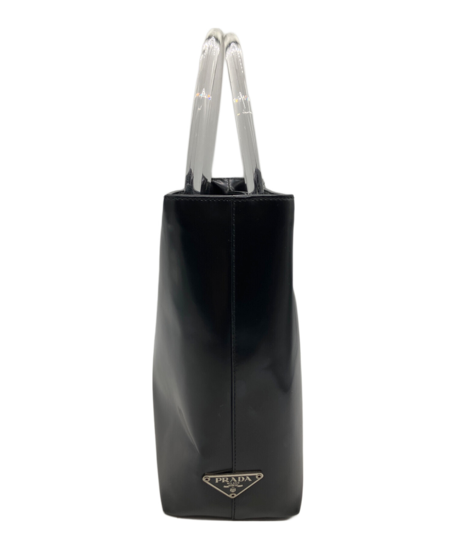 中古・古着通販】PRADA (プラダ) エナメルハンドバッグ ブラック