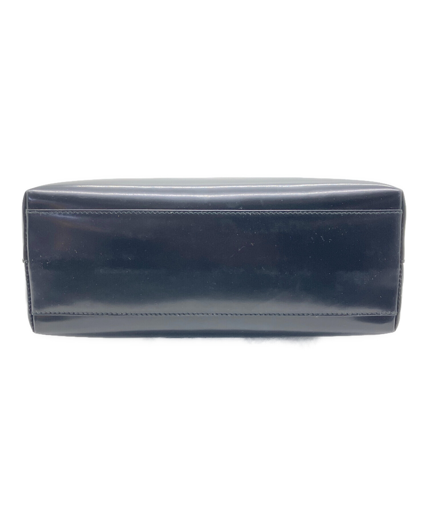 PRADA プラダ エナメル ハンドバッグ 中古・古着通販】PRADA (プラダ) エナメルハンドバッグ ブラック