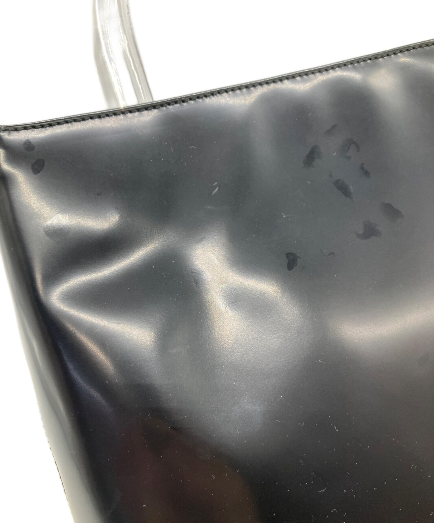 中古・古着通販】PRADA (プラダ) エナメルハンドバッグ ブラック