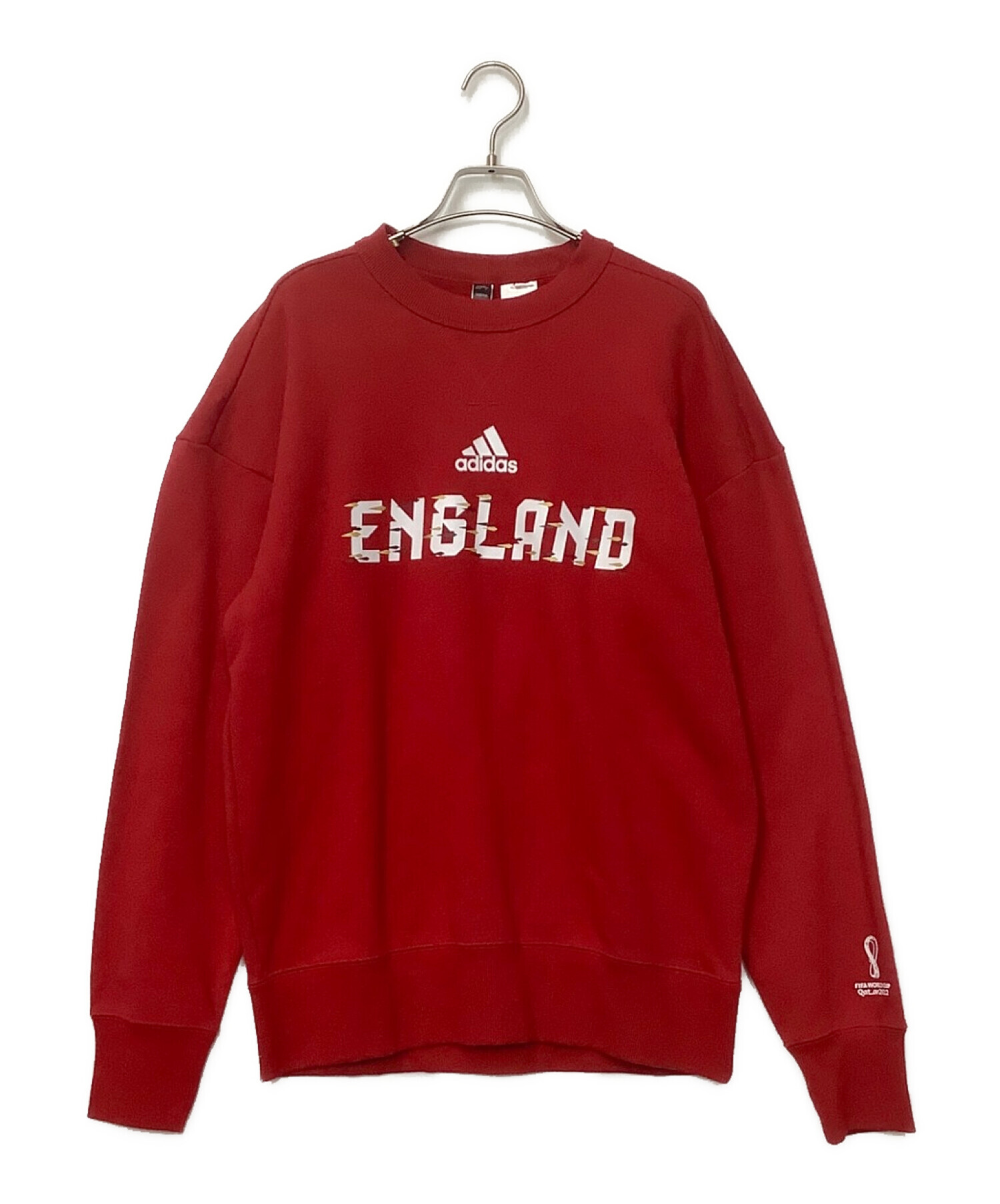 adidas アディダス スウェット 刺繍ロゴ レッド L 1416 adidas 