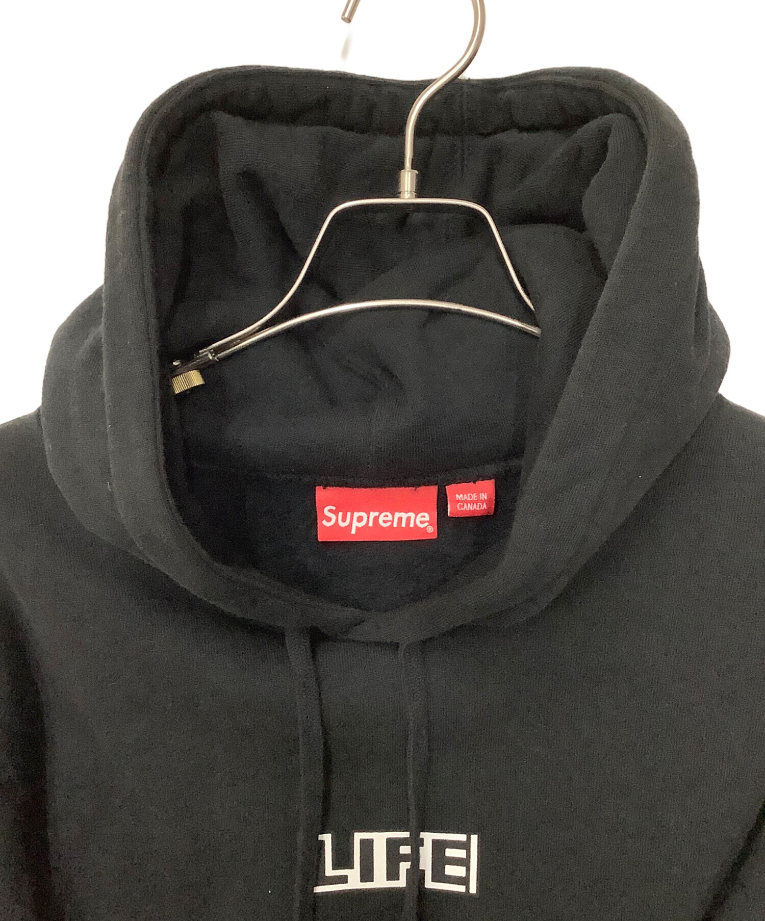 ヴィンテージ？　Supreme フーディー ブラック 中古・古着通販】Supreme (シュプリーム) LIFE Hooded Sweatshirt