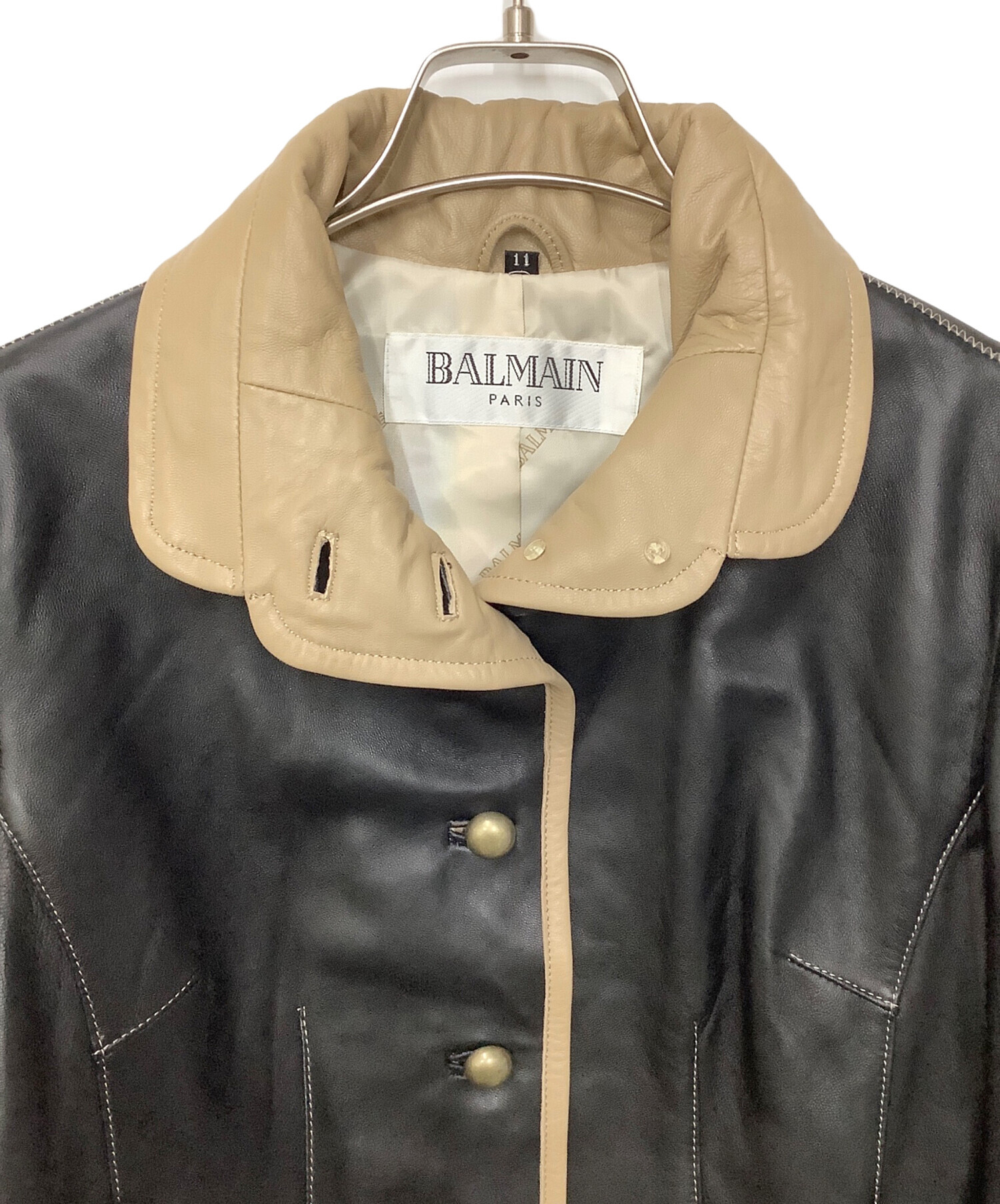 BALMAIN バルマン ラムレザー ジャケット 11 BALMAIN PARIS バルマン ラムレザー ジャケット 11号
