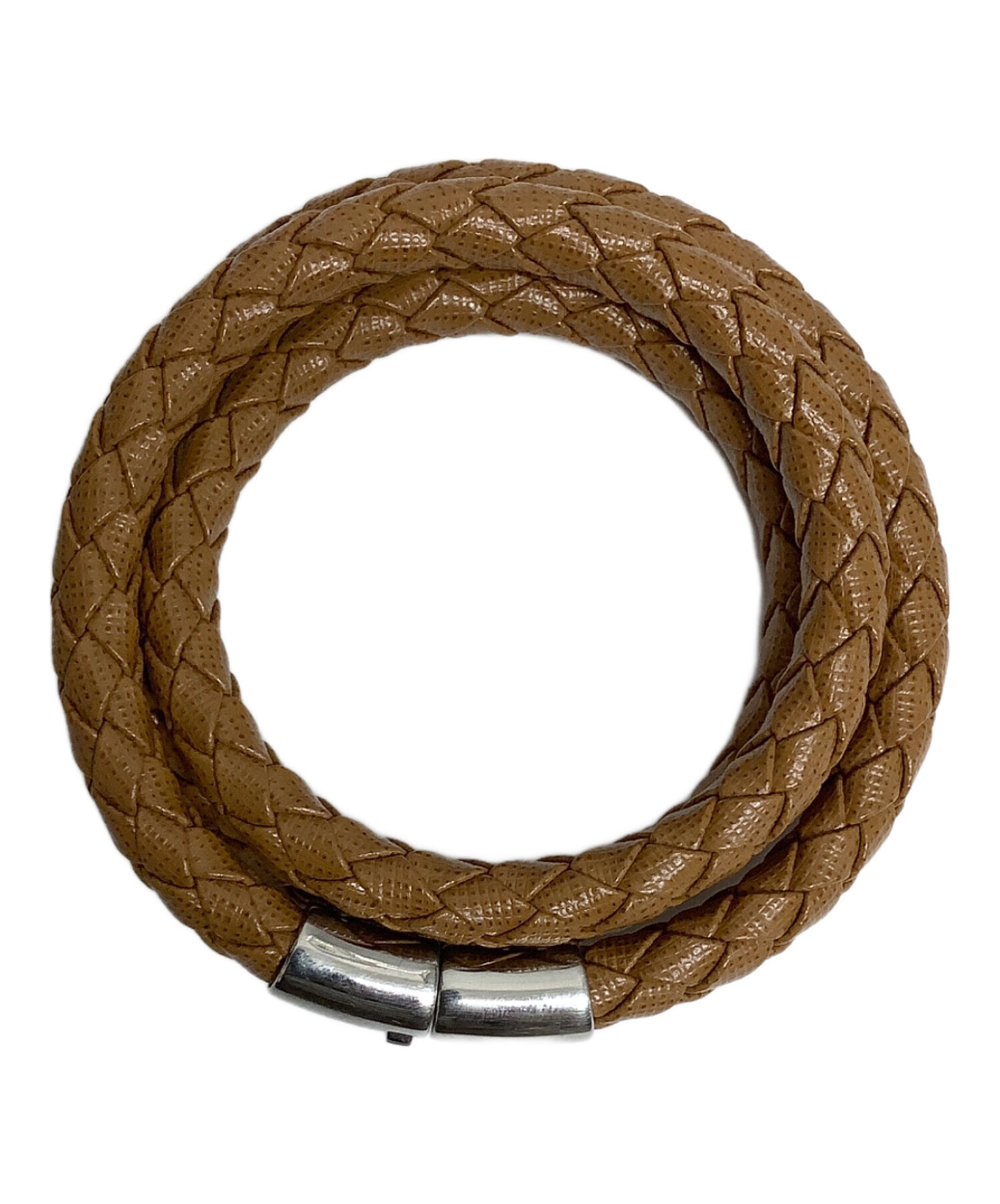 PRADA レザー ブラウン バックル ブレスレット 中古・古着通販】PRADA (プラダ) レザークラフトブレスレット ブラウン