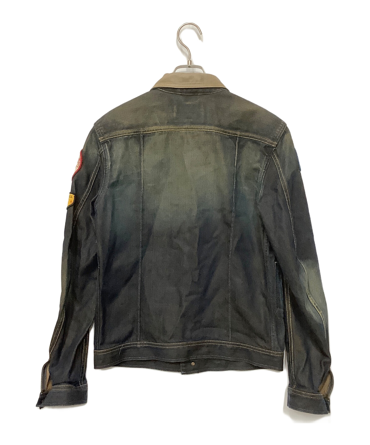 中古・古着通販】DIESEL (ディーゼル) レザー切替デニムジャケット