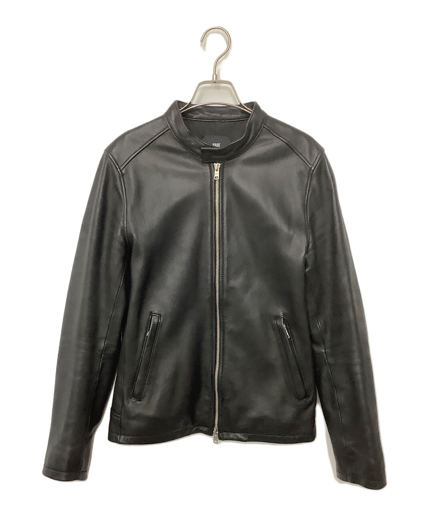 中古・古着通販】HARE (ハレ) シングルライダースジャケット ブラック