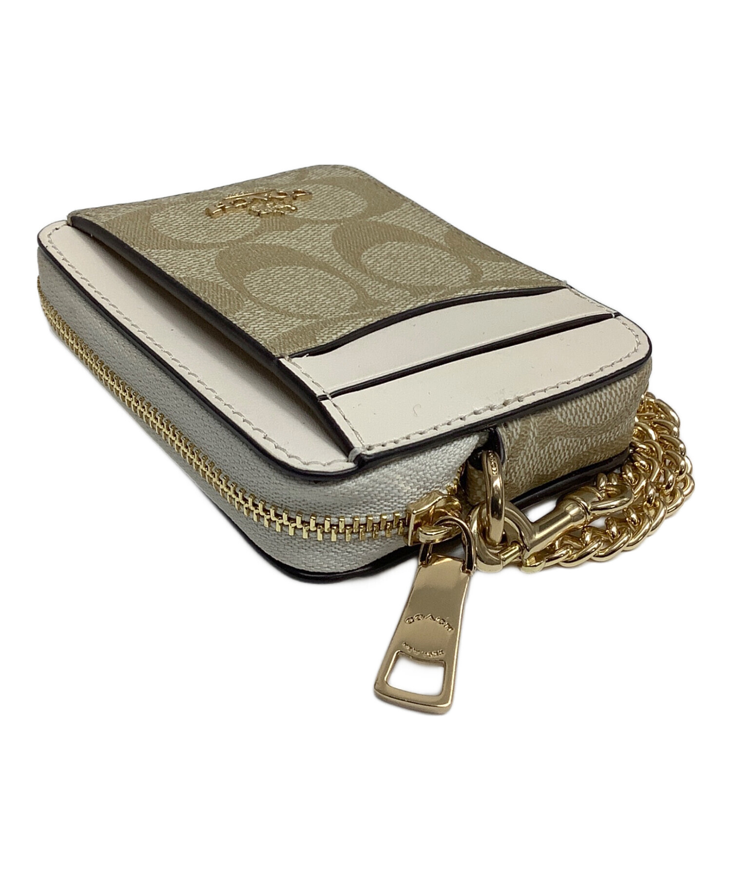 中古・古着通販】COACH (コーチ) コインケース ベージュ×ライトピンク 