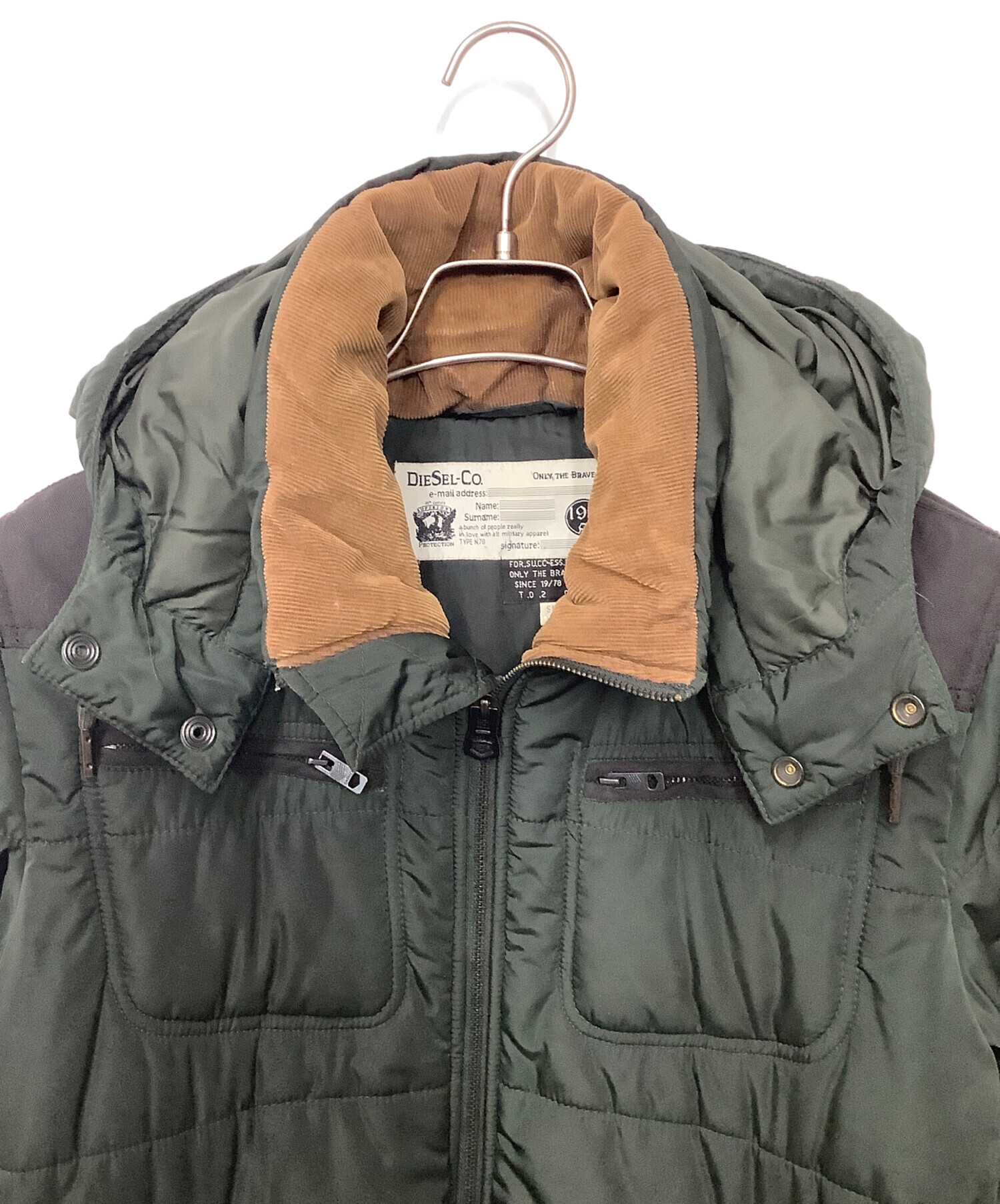 中古・古着通販】DIESEL (ディーゼル) 中綿ジャケット グリーン サイズ 