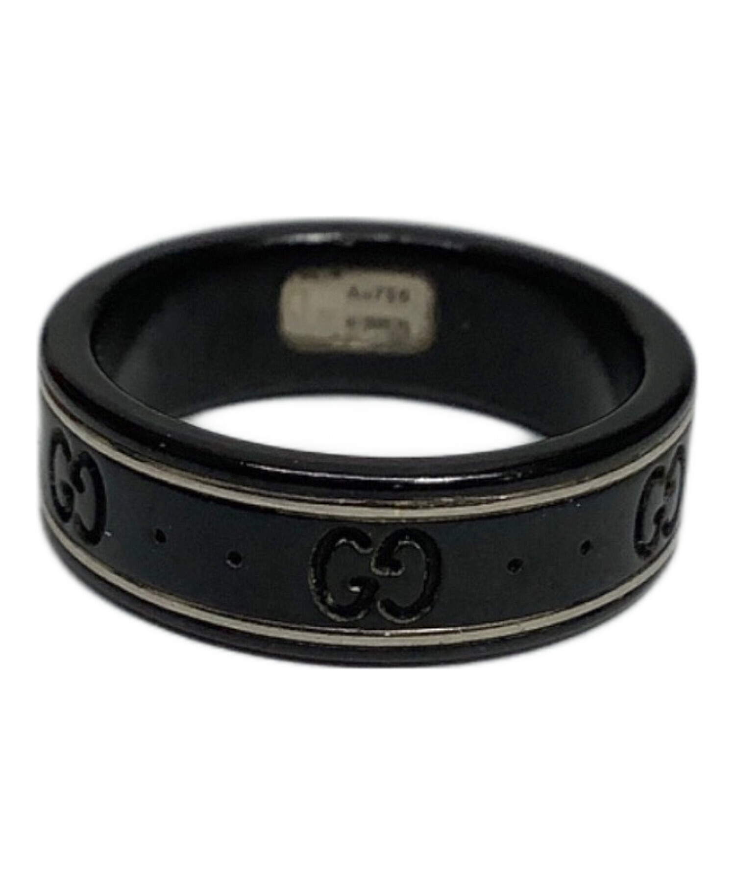 中古・古着通販】GUCCI (グッチ) GGアイコンリング ブラック サイズ:20 