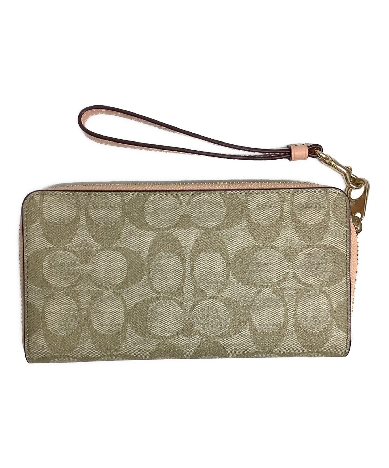 中古・古着通販】COACH (コーチ) ラウンドファスナー長財布 ベージュ 