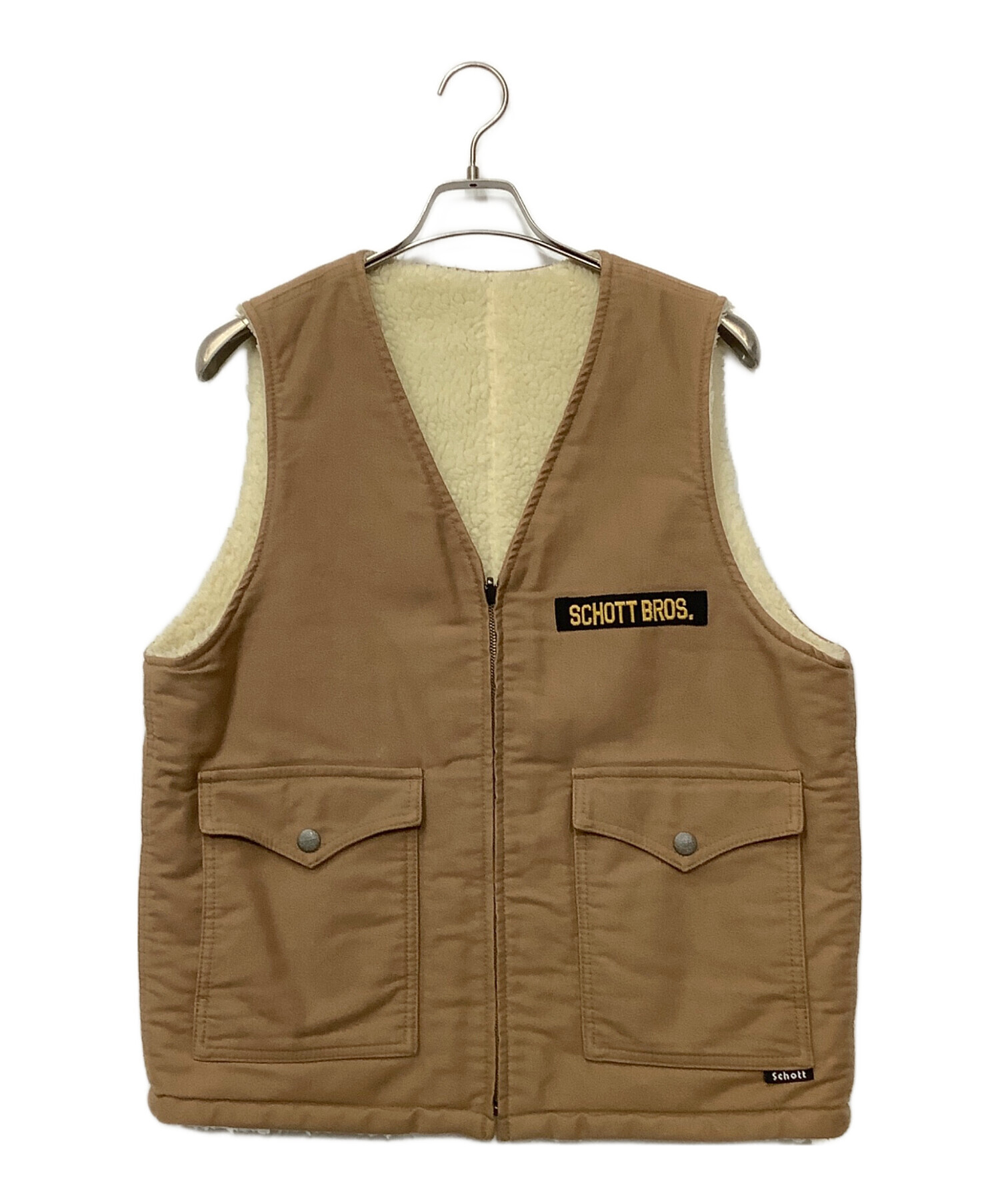 Schottショット ウールボアベスト サイズM バックドロップ別注 Schott