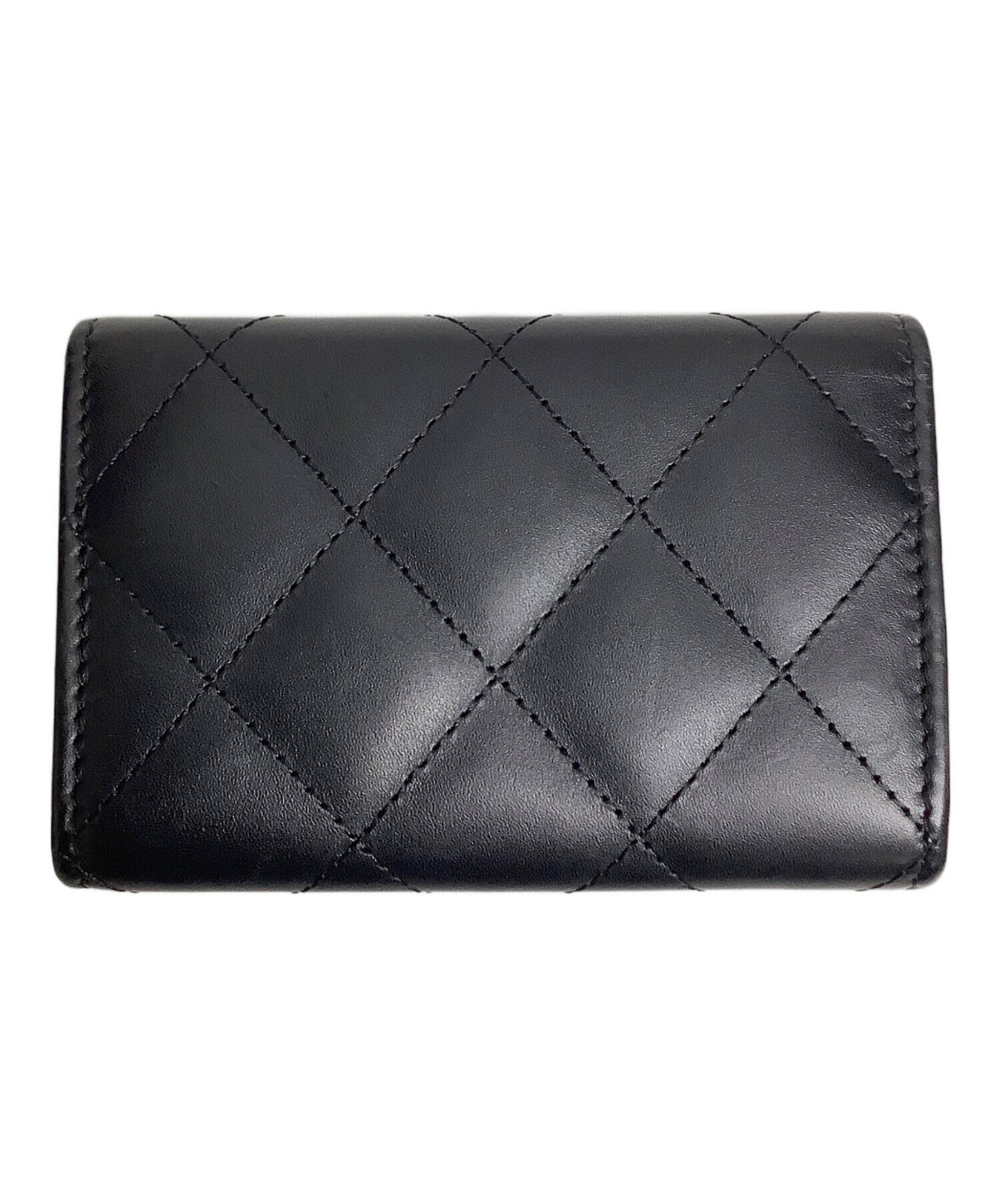 CHANEL ブラックレザー ケース 中古・古着通販】CHANEL (シャネル) カードケース ブラック｜ブランド