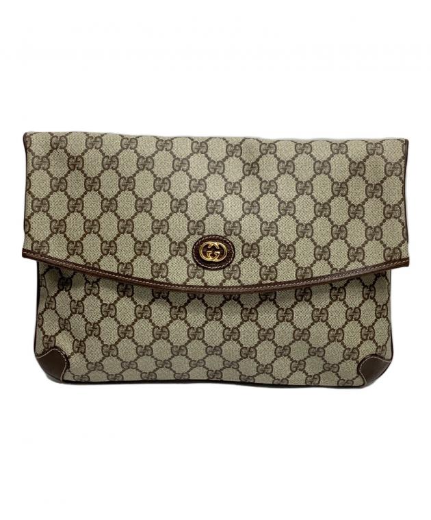 中古・古着通販】GUCCI (グッチ) クラッチバッグ ベージュ×ブラウン