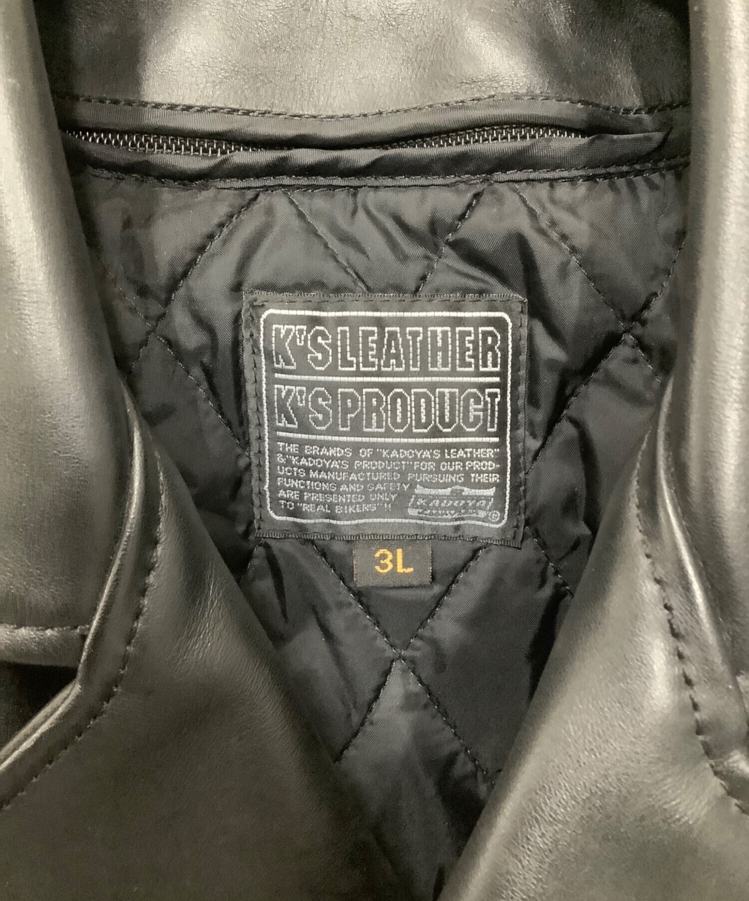 ノブ　KADOYA K'S LEATHER ダブルライダース　3L KADOYA(カドヤ) K'S LEATHER TOURUS トーラスダブルライダース Wレザー