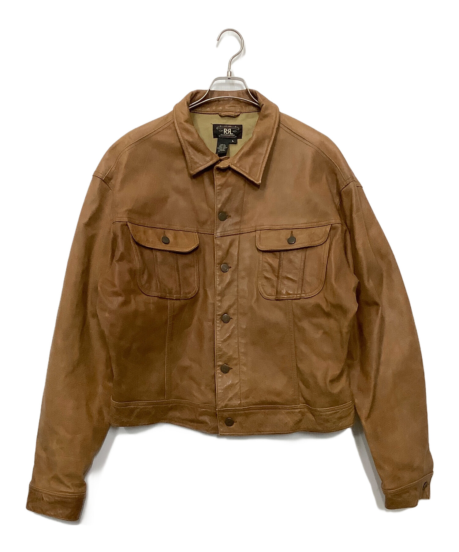中古・古着通販】RRL (ダブルアールエル) レザージャケット ブラウン 