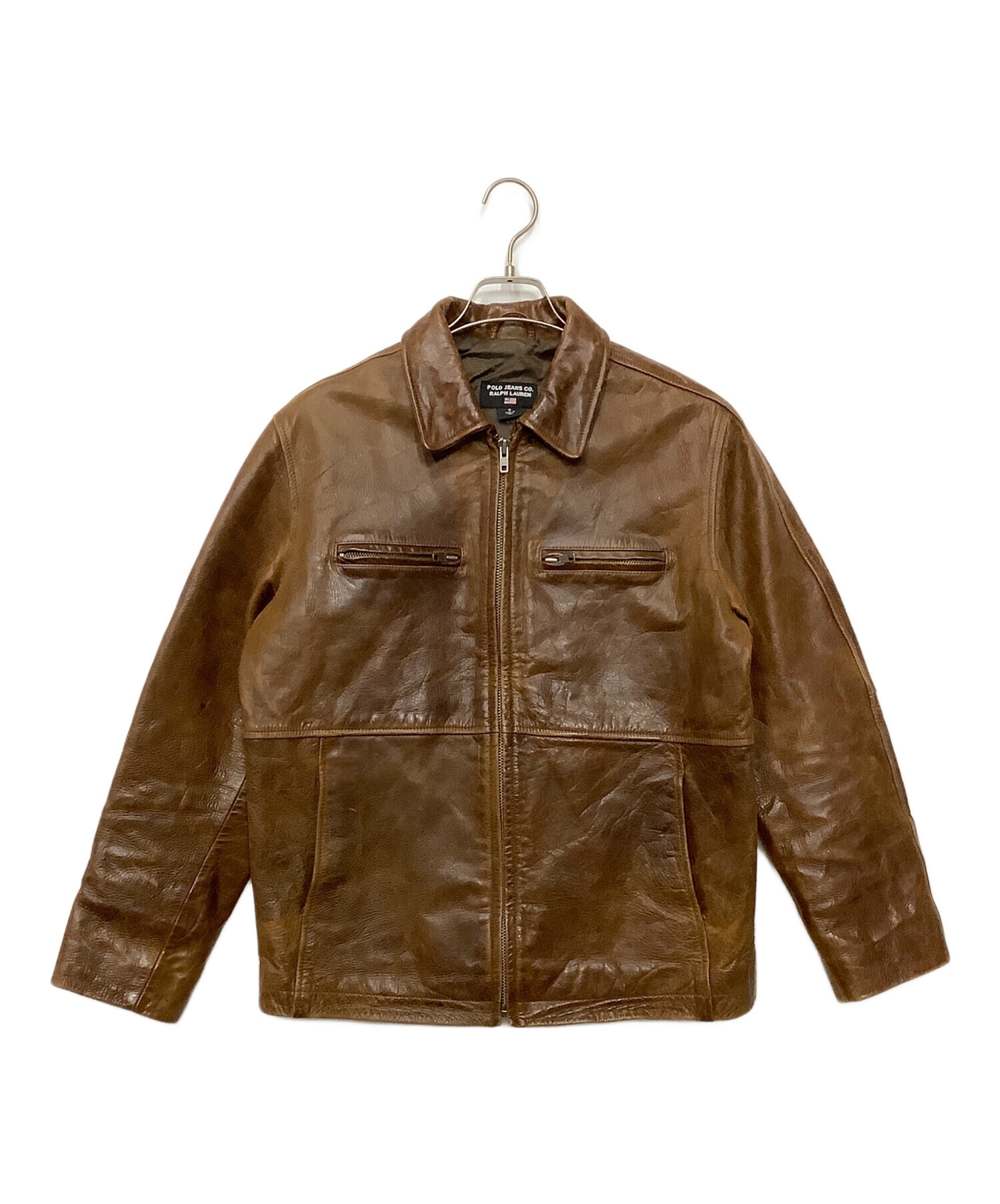 希少⭐️ポロジーンズカンパニー　ラルフローレン　レザージャケット　Y2K 牛革 中古・古着通販】POLO JEANS CO. (ポロジーンズカンパニー) レザー