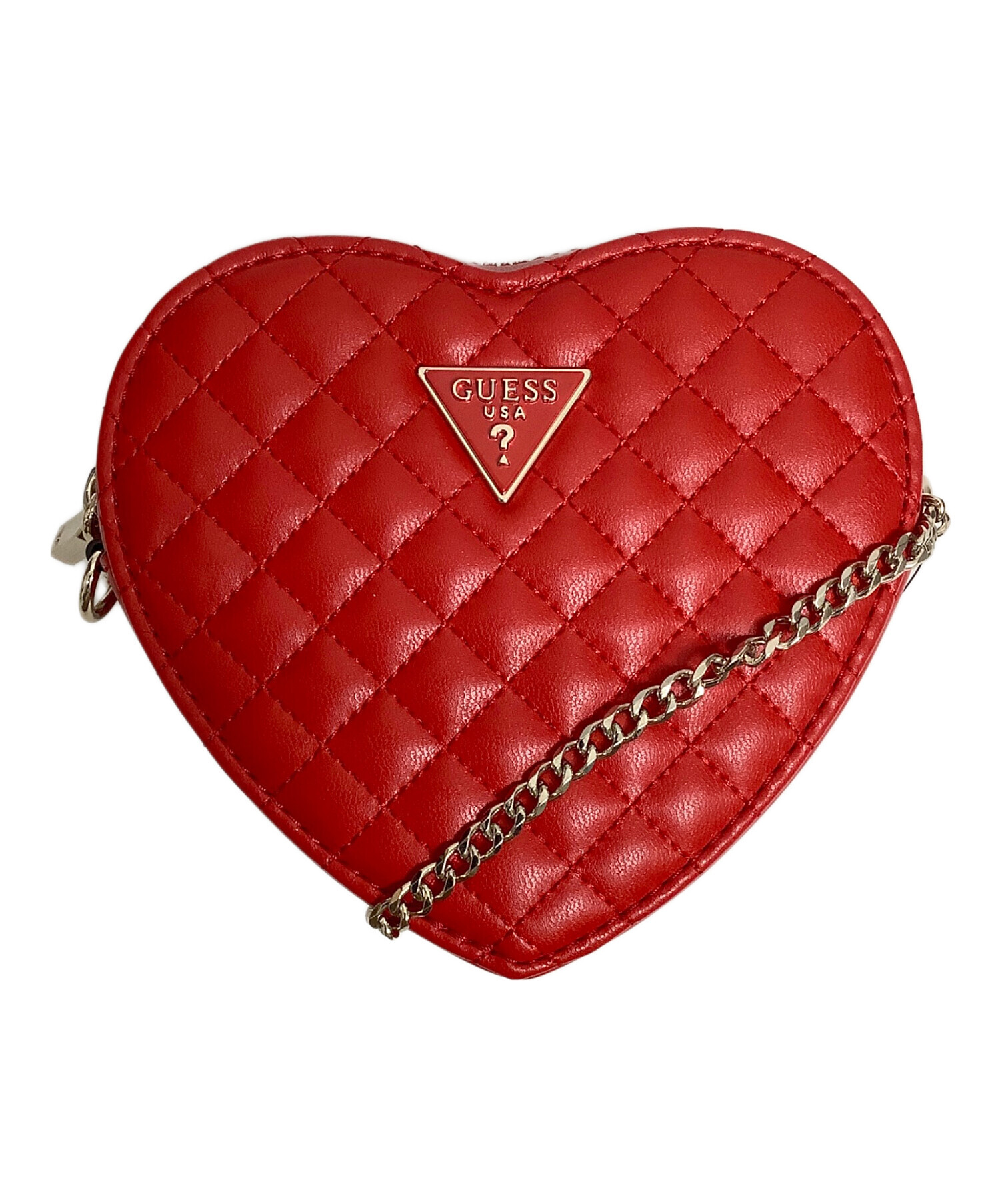 【美品】GUESS ゲス ショルダーバッグ キルティング 赤 レッド 0398 美品】GUESS ゲス ショルダーバッグ キルティング 赤 レッド 0398