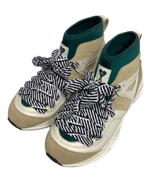 プーマ　アミパリス　コラボスニーカー ベージュ　グリーン　ハイカット プーマ アミパリス コラボスニーカー ベージュ グリーン ハイカット