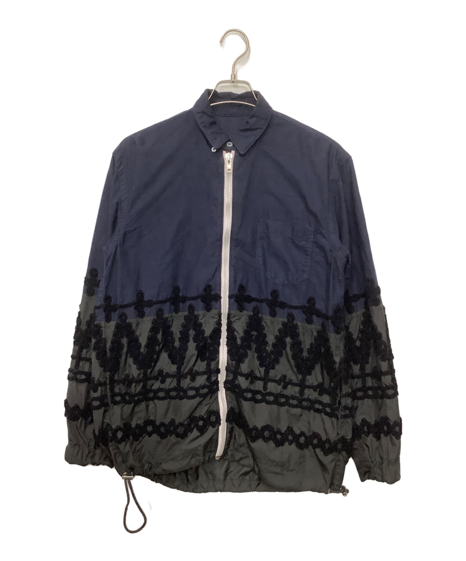 中古・古着通販】sacai (サカイ) シャツジャケット ネイビー×ブラック