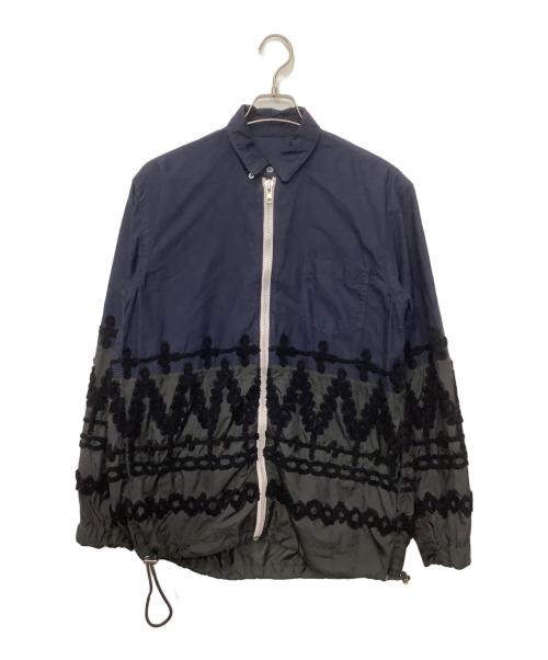 中古・古着通販】sacai (サカイ) シャツジャケット ネイビー×ブラック
