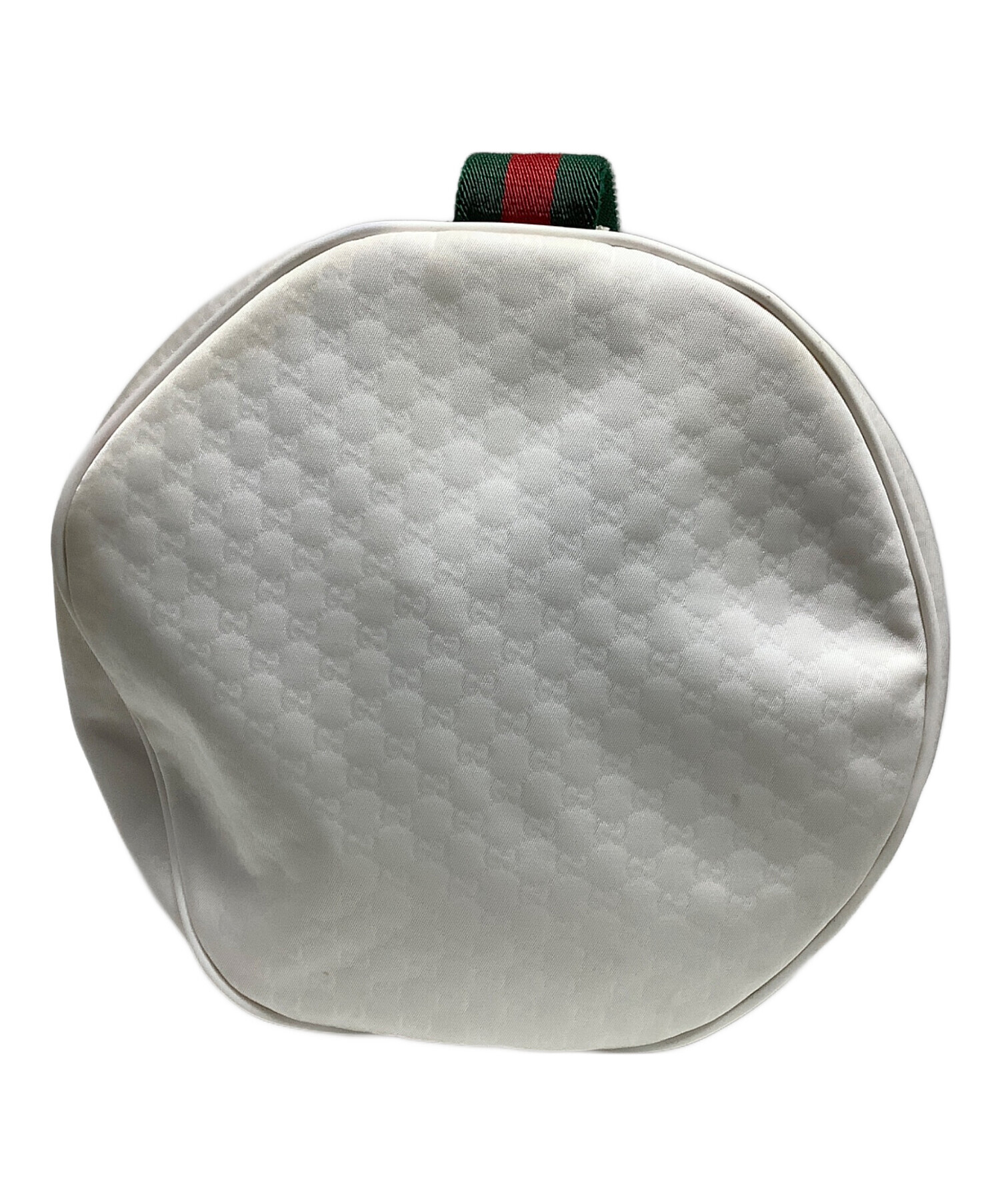I*H様 グッチ　ミニボストン キャンパス白 中古・古着通販】GUCCI (グッチ) ミニボストンバッグ ホワイト