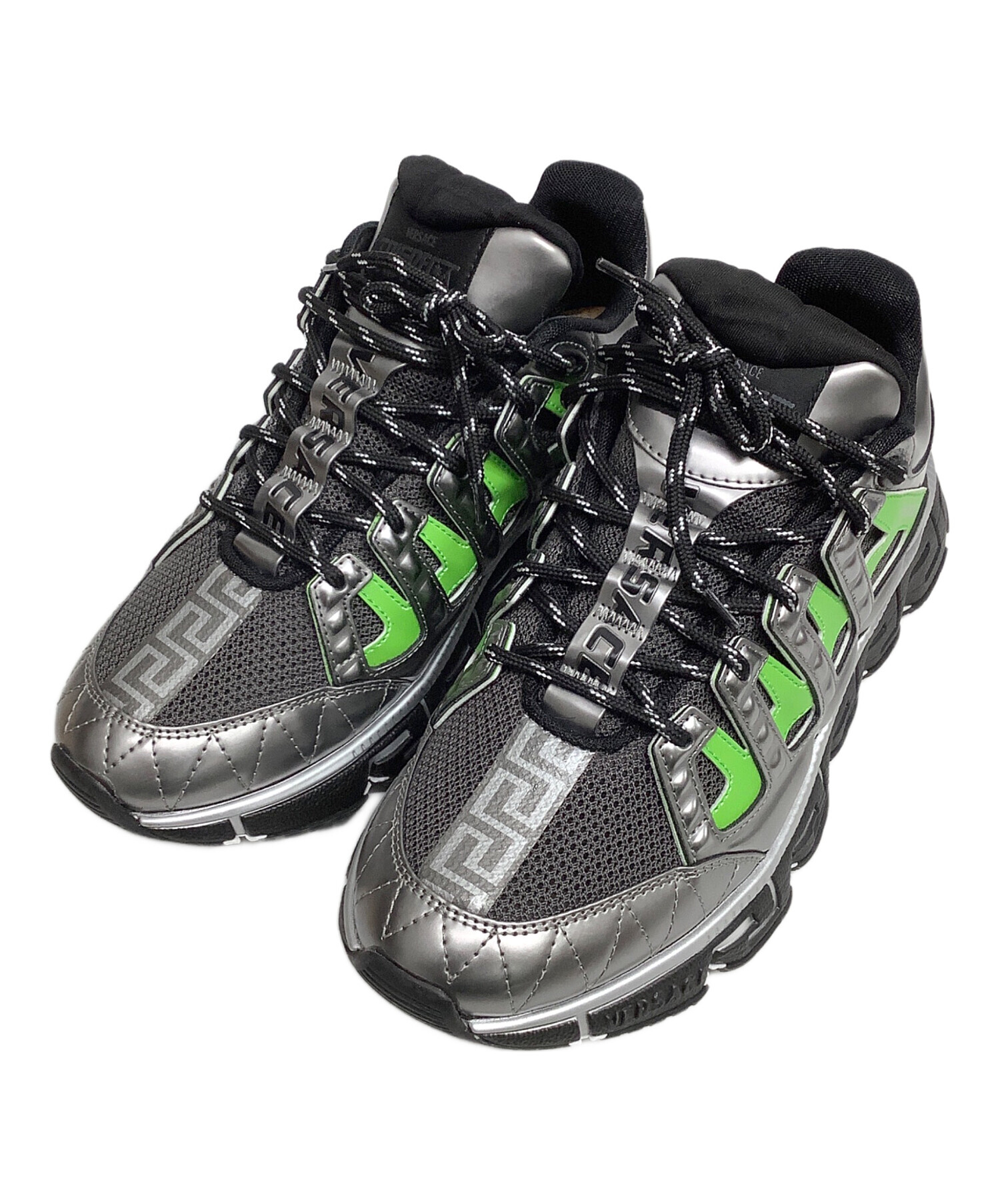 スニーカーVERSACE 時計 シルバー/ブラック 中古・古着通販】VERSACE (ヴェルサーチェ) スニーカー ブラック