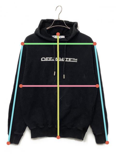 中古・古着通販】OFFWHITE (オフホワイト) パーカー ブラック サイズ:S