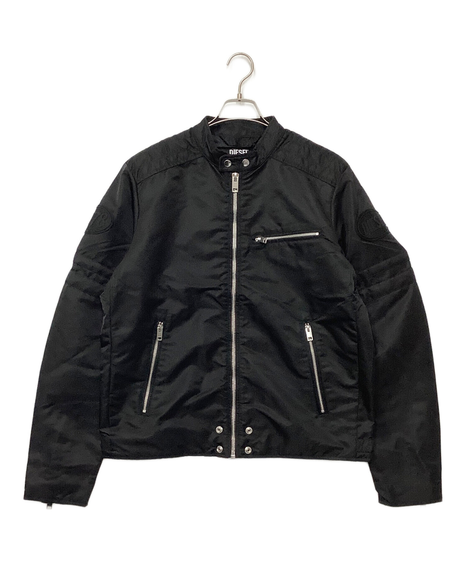 DIESEL ナイロン　ライダースジャケット 中古・古着通販】DIESEL (ディーゼル) ナイロンライダースジャケット