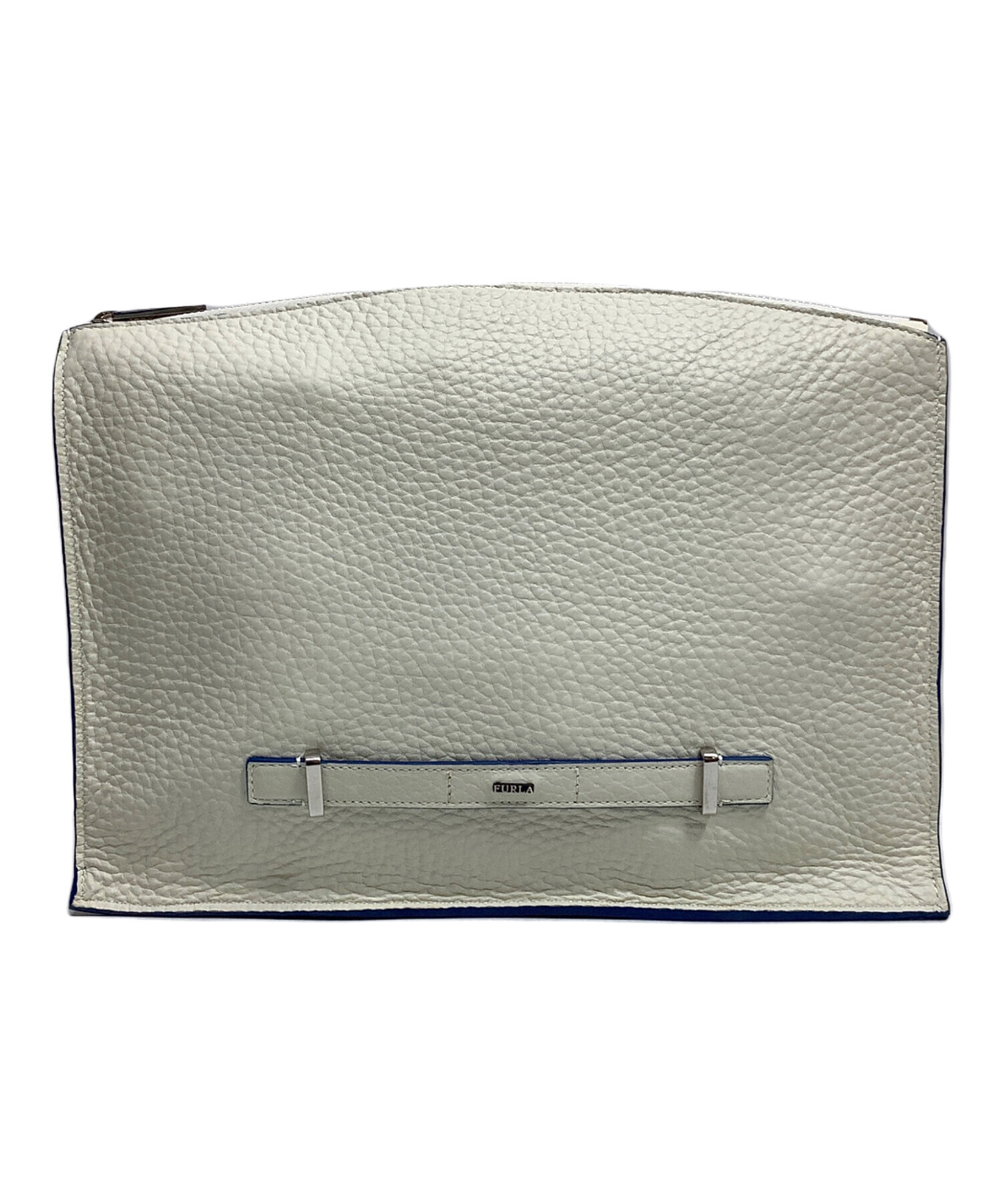 中古・古着通販】FURLA (フルラ) クラッチバッグ ホワイト×ブルー 