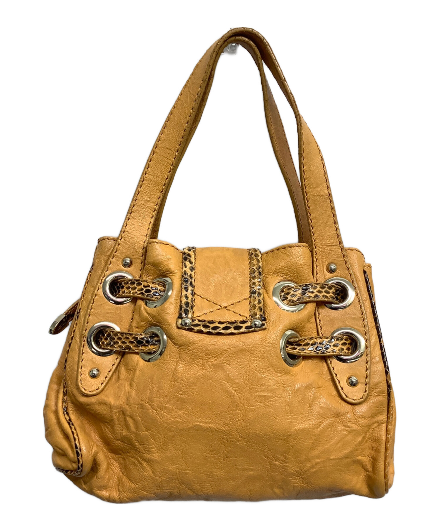 中古・古着通販】JIMMY CHOO (ジミーチュウ) ハンドバッグ イエロー 