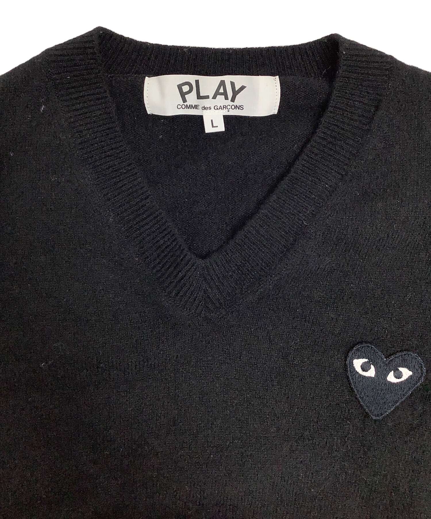PLAY COMME des GARÇONS 黒 ニット L COMME des GARCONS - 美品 プレイコムデギャルソン PLAY COMME des
