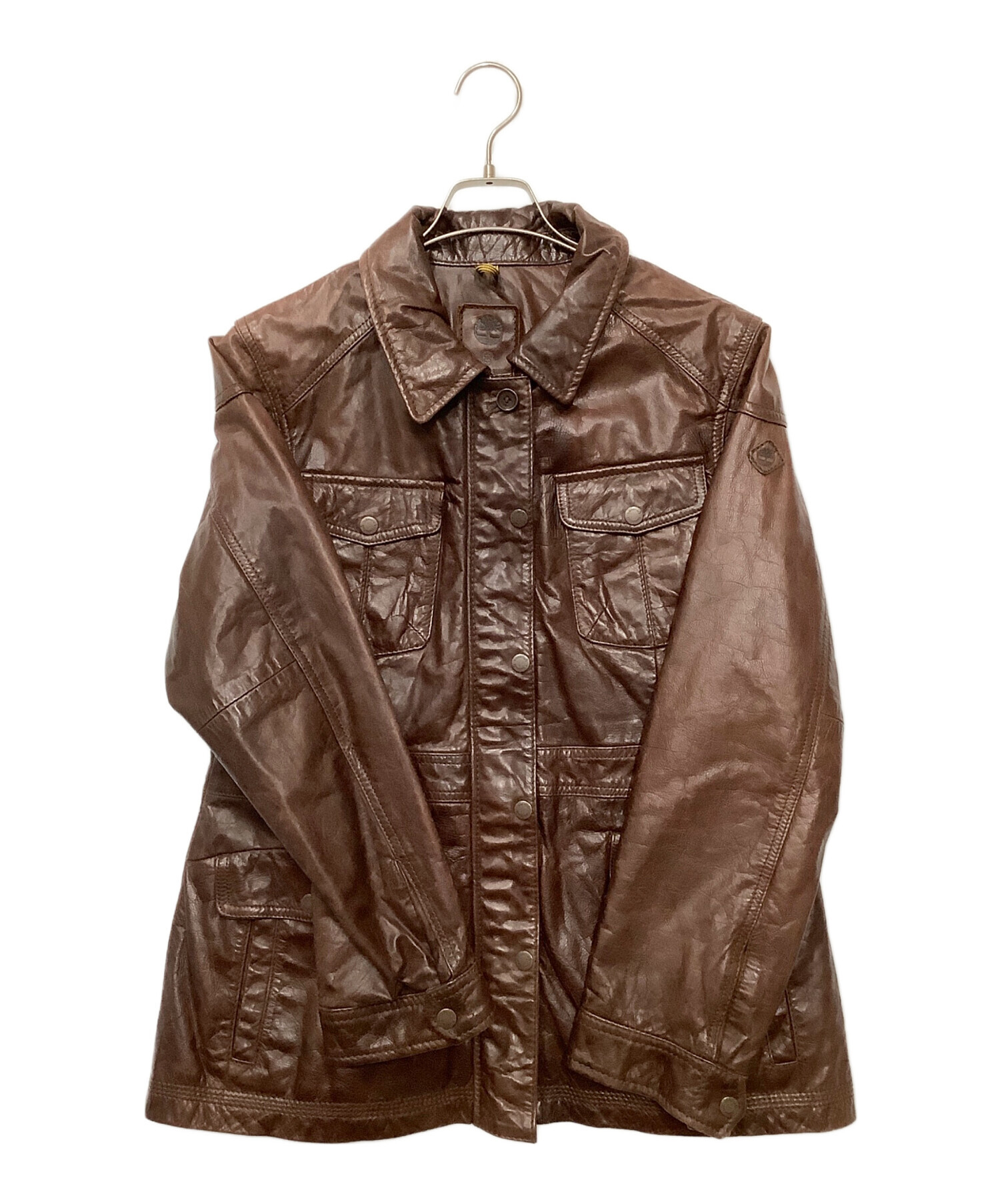TIMBERLAND ティンバーランド ブラウン 牛革 レザージャケット XL 中古・古着通販】Timberland (ティンバーランド) レザージャケット