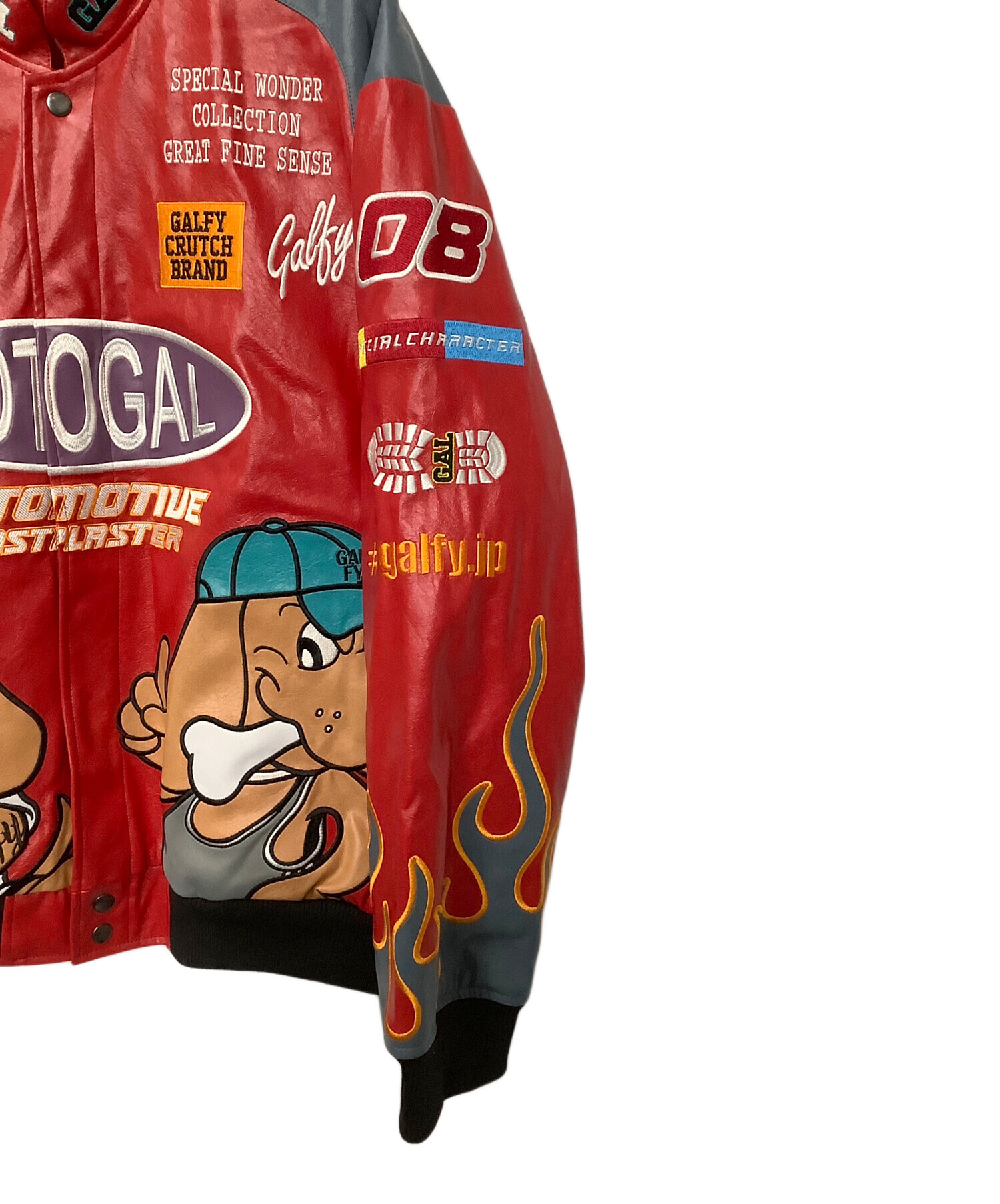 中古・古着通販】GALFY (ガルフィー) レザージャケット レッド サイズ