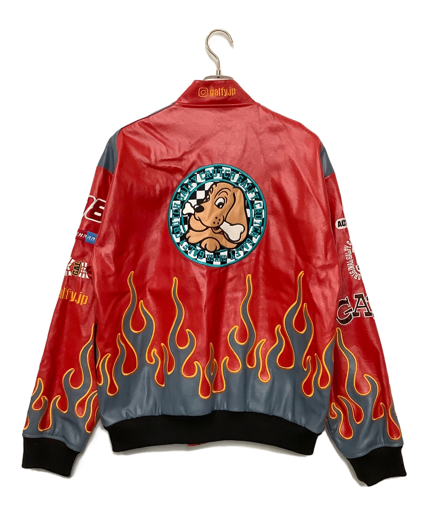 GALFY CRUTCH BRAND ギャルフィー　合皮ジャンバー　赤 中古・古着通販】GALFY (ガルフィー) レザージャケット レッド サイズ