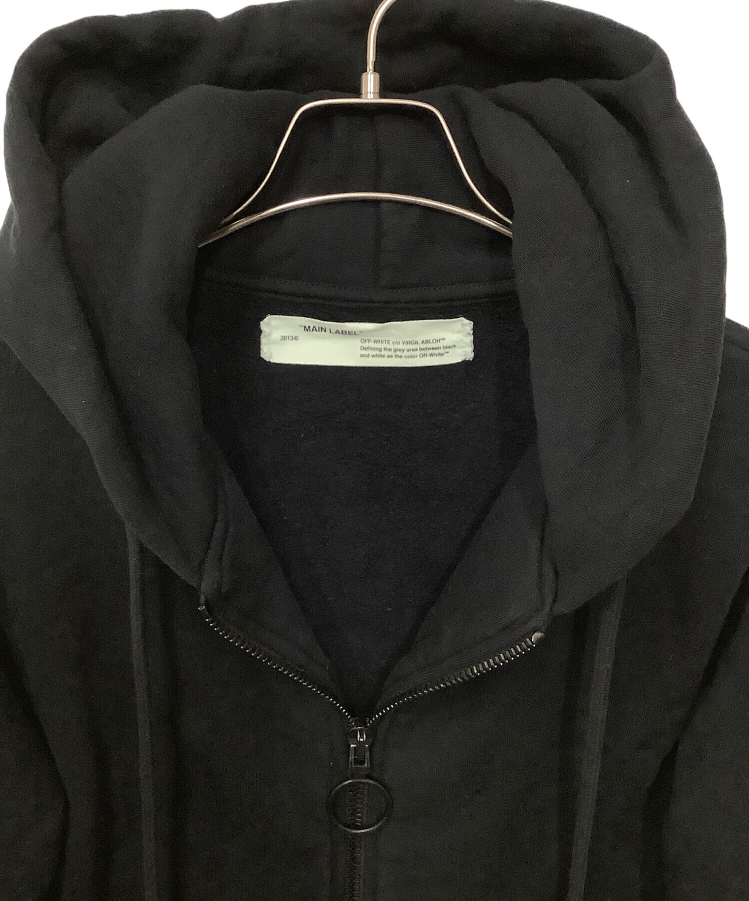 中古・古着通販】OFFWHITE (オフホワイト) ジップパーカー ブラック