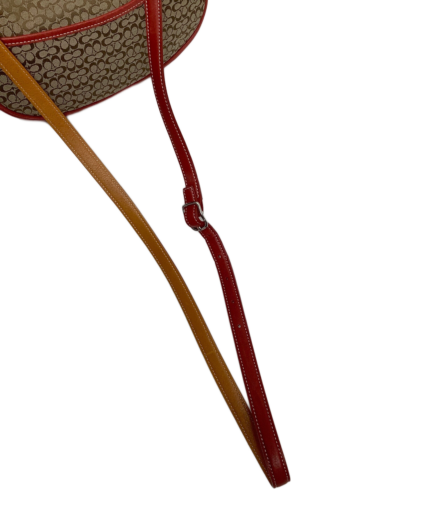 中古・古着通販】COACH (コーチ) ショルダーバッグ レッド×ベージュ