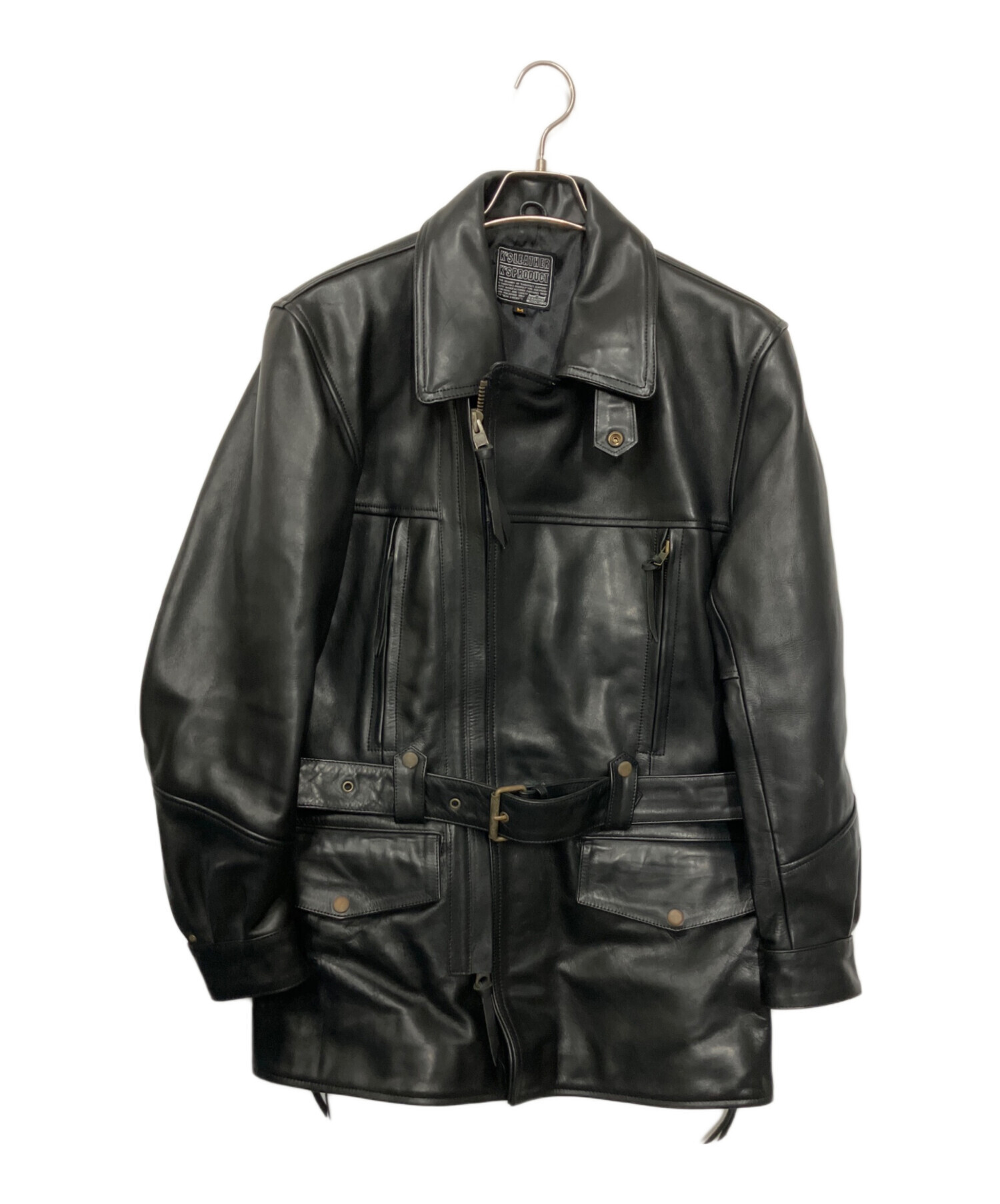 中古・古着通販】KADOYA (カドヤ) レザージャケット ブラック サイズ:M 