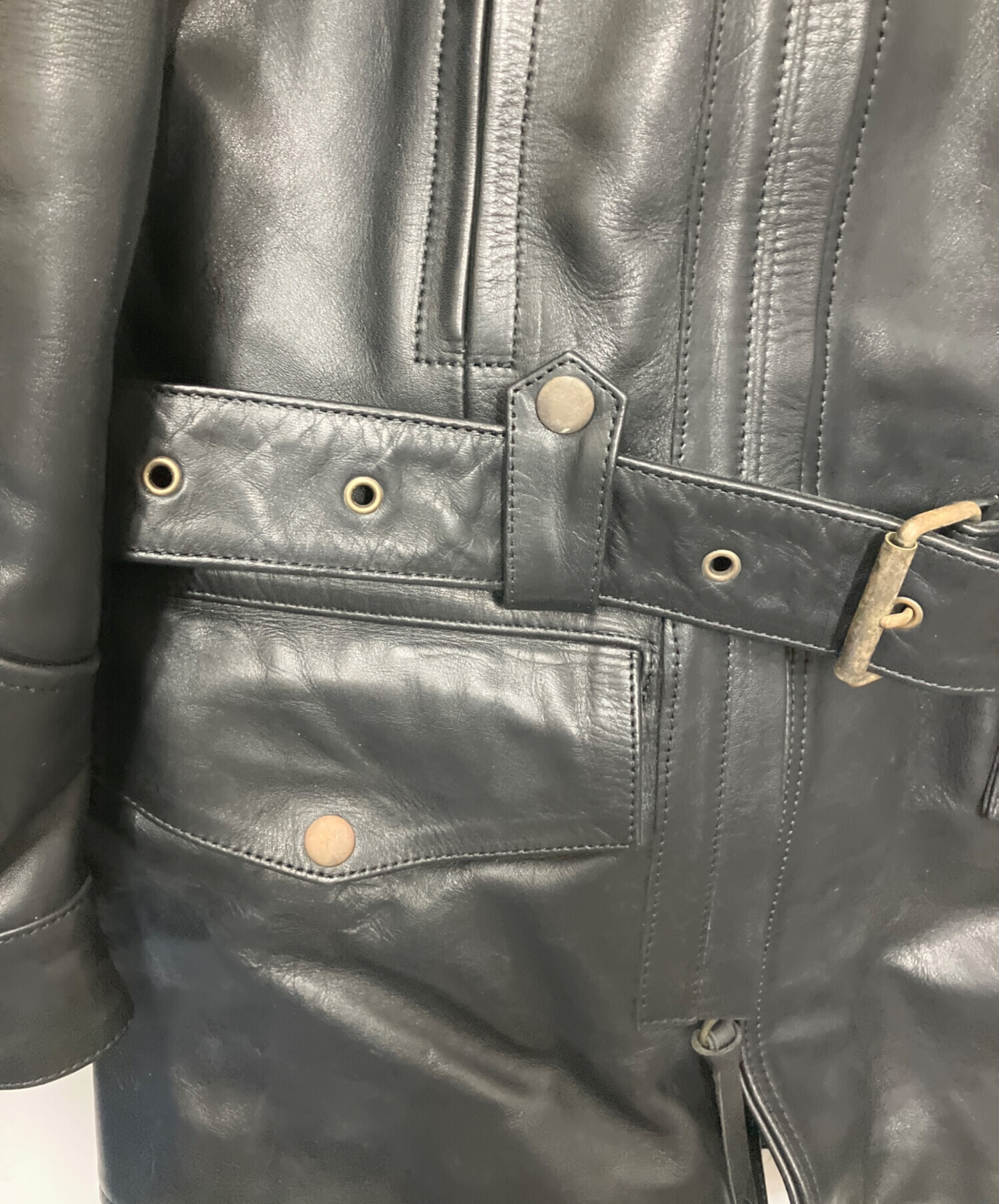 中古・古着通販】KADOYA (カドヤ) レザージャケット ブラック サイズ:M