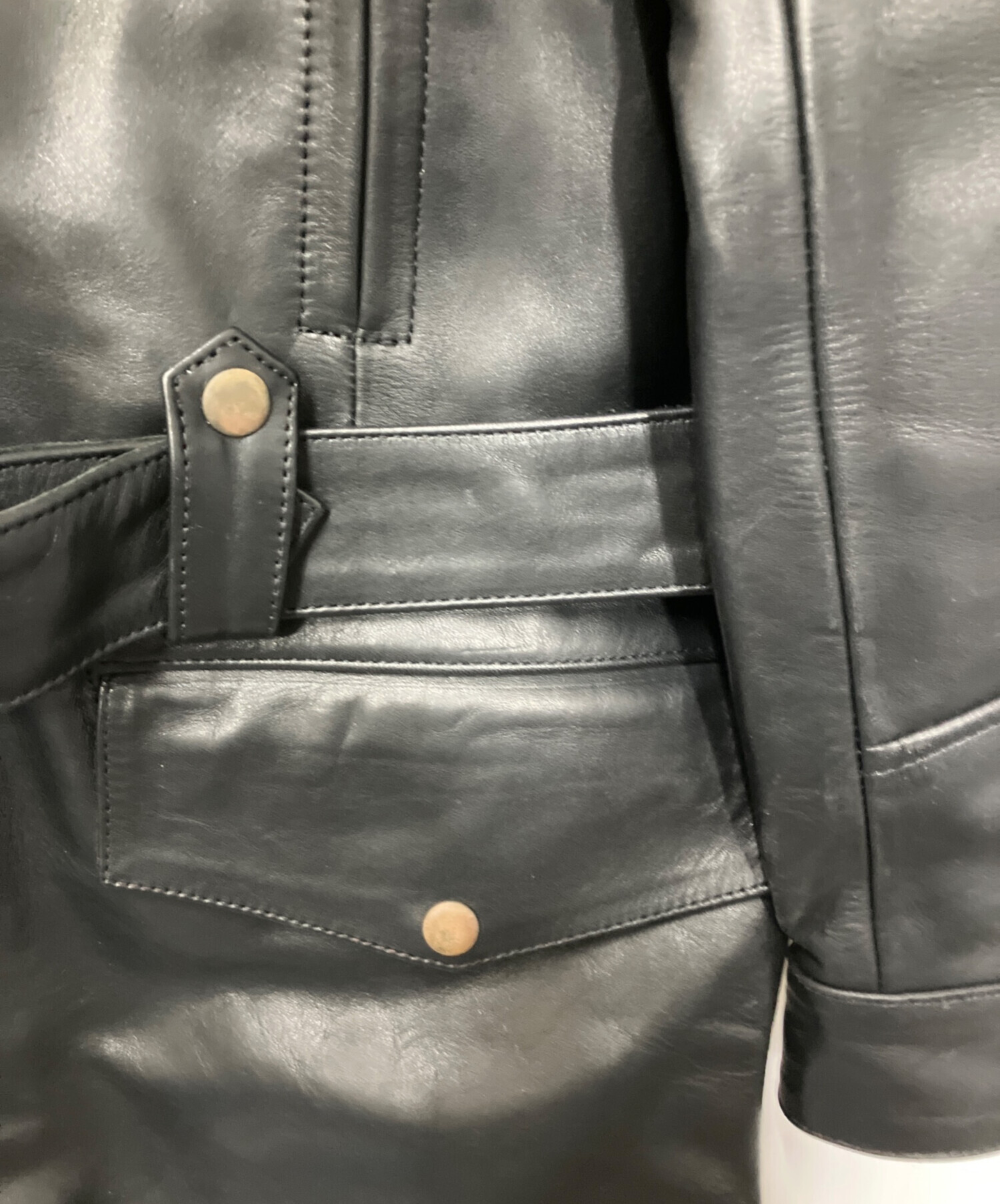 中古・古着通販】KADOYA (カドヤ) レザージャケット ブラック サイズ:M