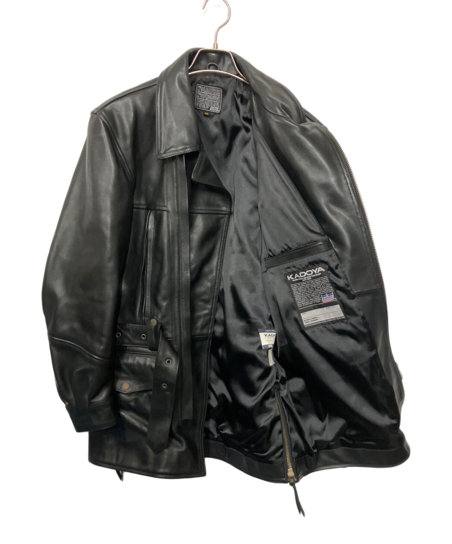 中古・古着通販】KADOYA (カドヤ) レザージャケット ブラック サイズ:M