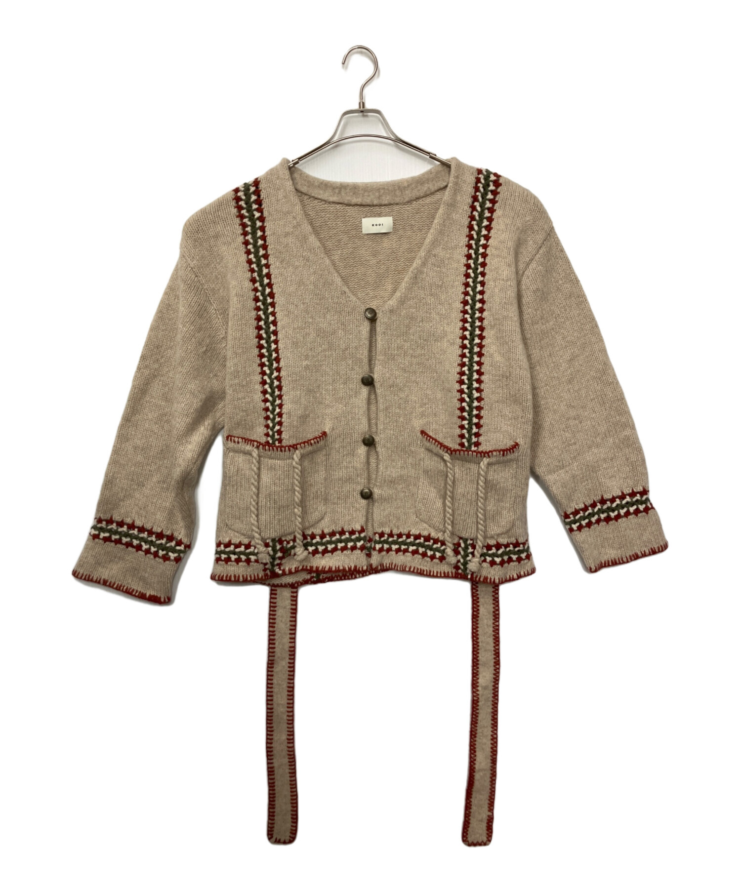 中古・古着通販】KOOL (クール) 厚手カーディガン ベージュ サイズ:2