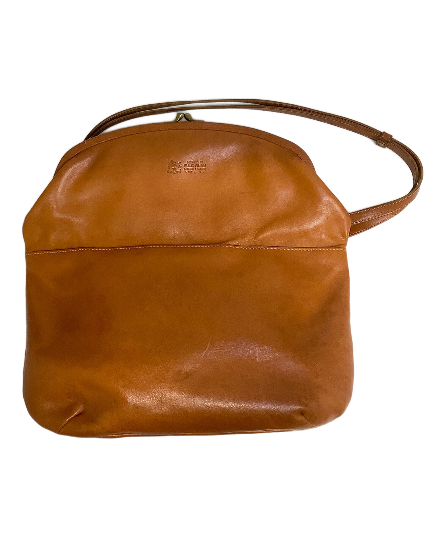 ◆美品 IL BISONTE イルビゾンテ がま口 ショルダーバッグ 中古・古着通販】IL BISONTE (イル ビゾンテ) がま口ショルダーバッグ