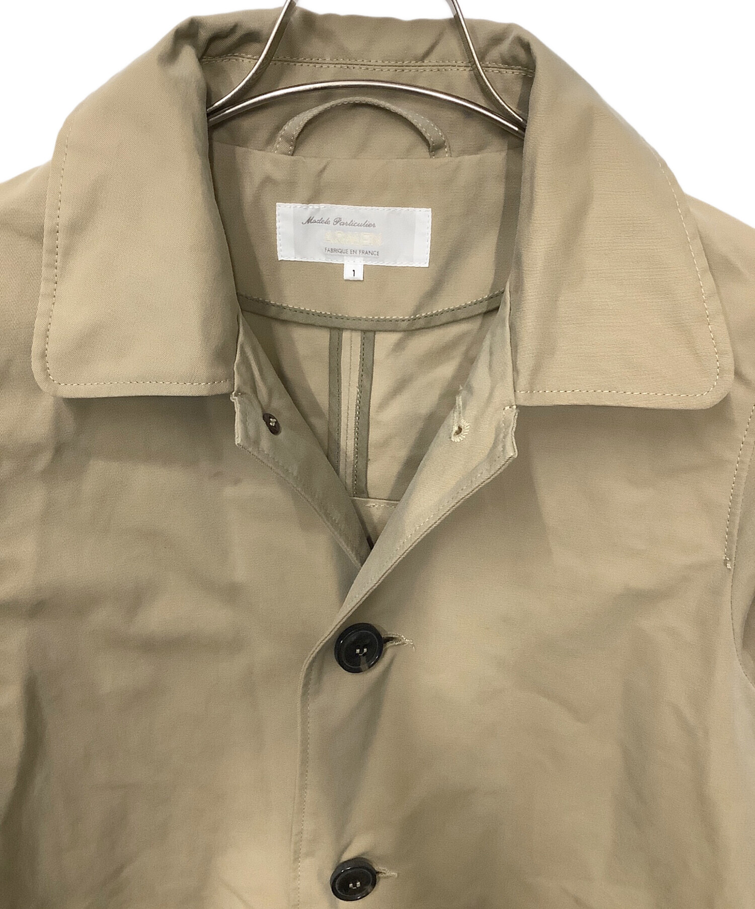 中古・古着通販】ARMEN (アーメン) ステンカラーコート ベージュ 