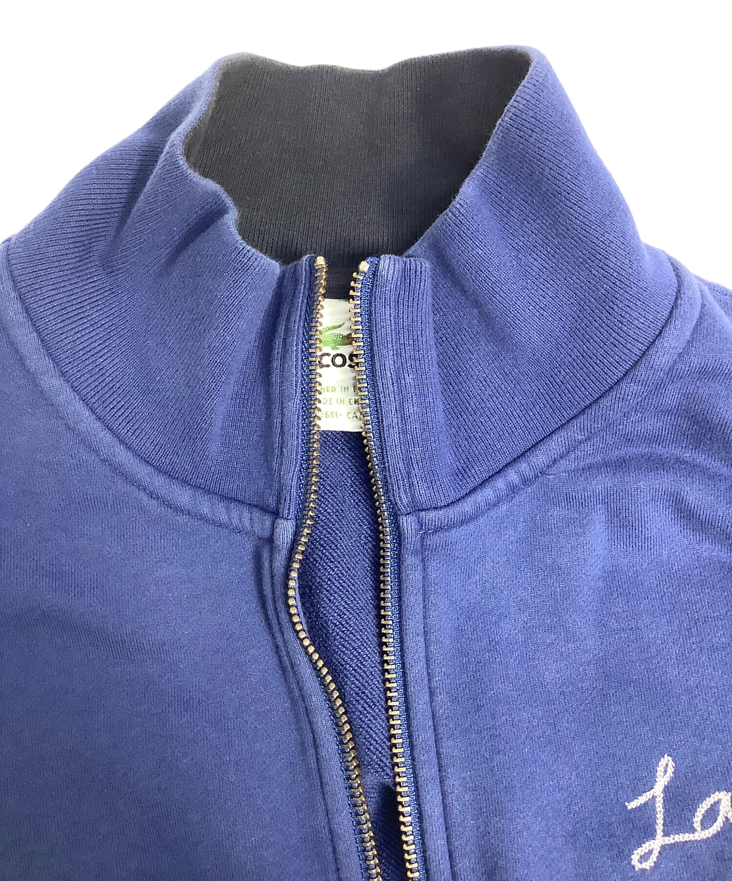古着 ラコステ ジップ パーカー スウェット インディゴ ネイビー ラコステ インディゴ ジップ スウェット パーカー SH101EN レギュラー