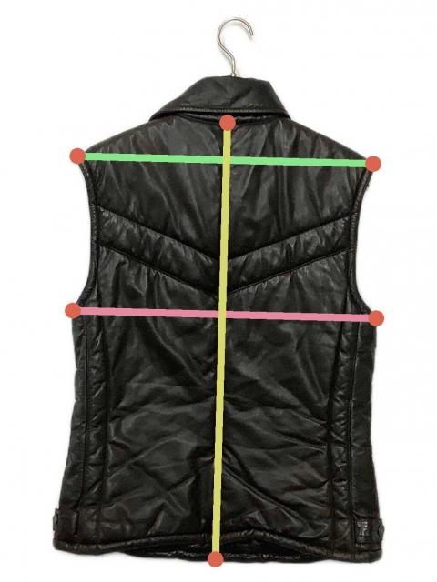 中古・古着通販】GUCCI (グッチ) レザーベスト ブラウン サイズ:46