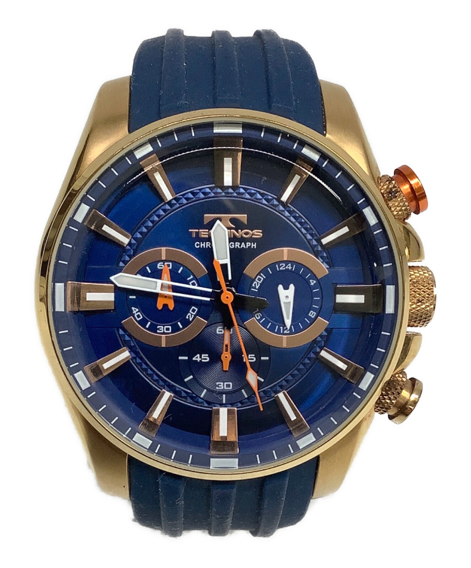 TECHNOS クロノグラフ 腕時計 中古・古着通販】TECHNOS (テクノス) クロノグラフ ブルー｜ブランド