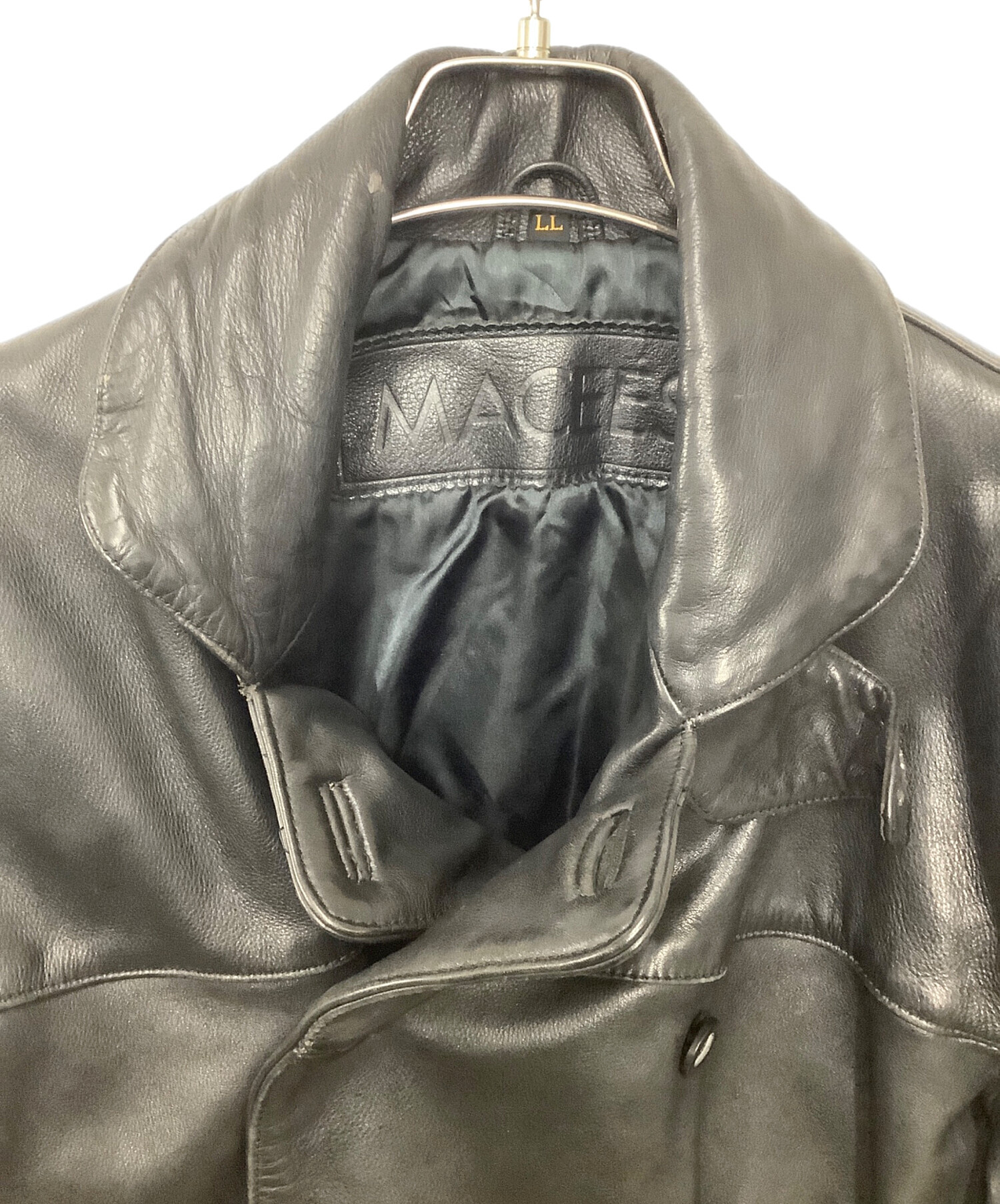 中古・古着通販】MACEES (マーシーズ) レザージャケット ブラック 