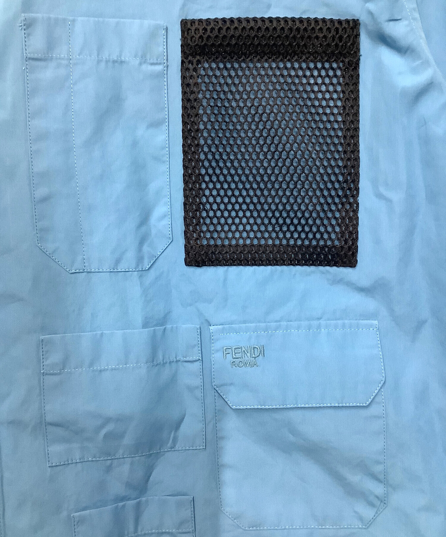 中古・古着通販】FENDI (フェンディ) 半袖シャツ ブルー サイズ:41
