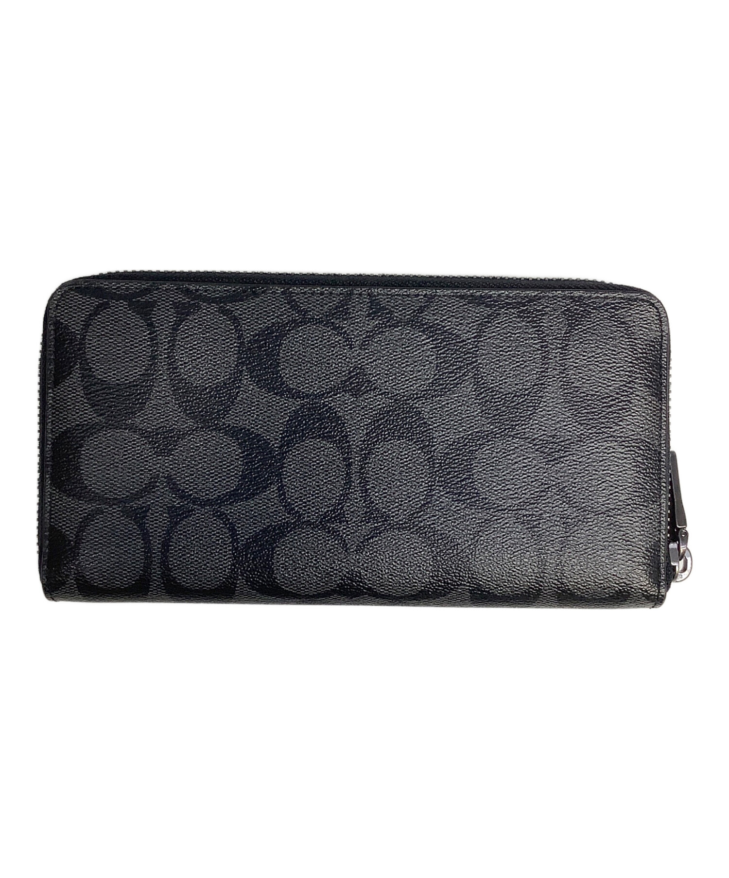 中古・古着通販】COACH (コーチ) ラウンドファスナー長財布 ブラック 